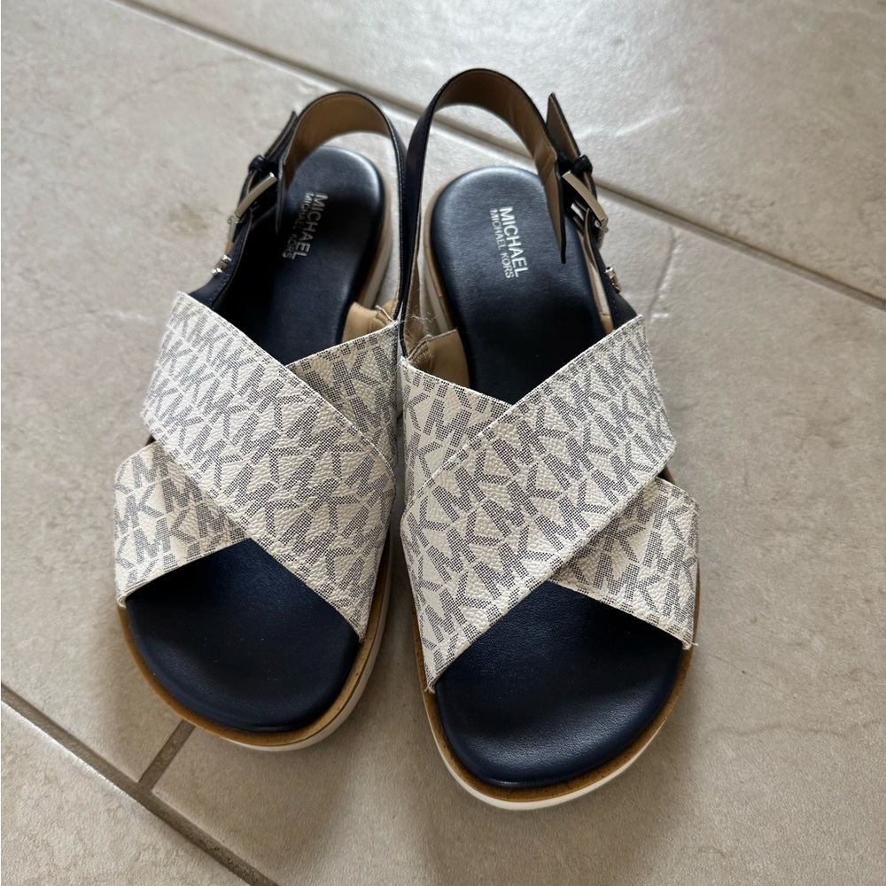 Michael Kors Beige and Black Sandals